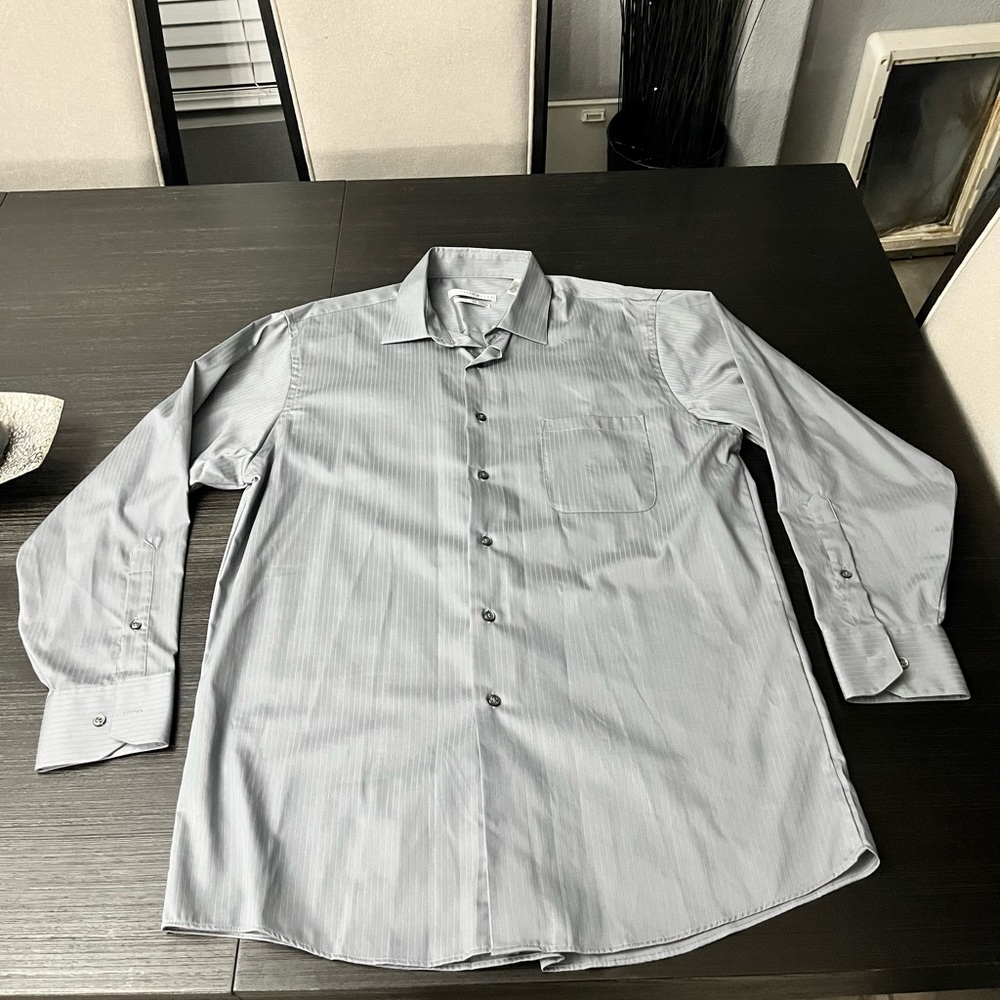 Worn once Geoffrey Beene dress shirt size LG gray color